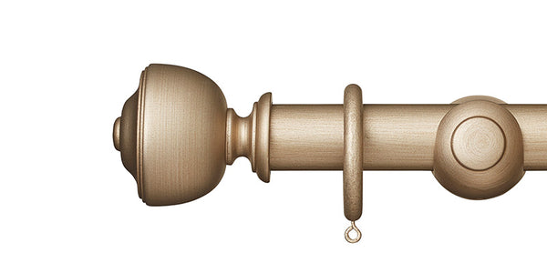 Hallis Museum 35mm Satin Oyster Curtain Pole Asher Finial