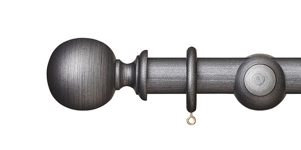 Hallis Museum 35mm Satin Pewter Curtain Pole Ball Finial