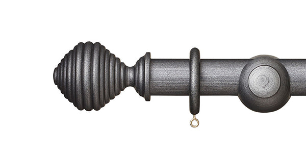 Hallis Museum 35mm Satin Pewter Curtain Pole Dune Finial