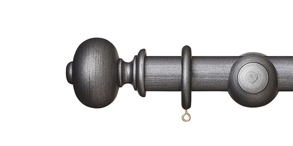 Hallis Museum 35mm Satin Pewter Curtain Pole Parham Finial