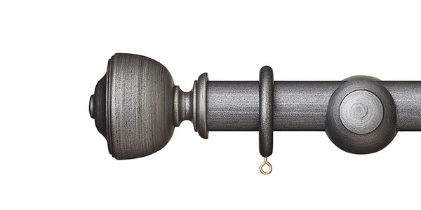 Hallis Museum 35mm Satin Pewter Curtain Pole Asher Finial