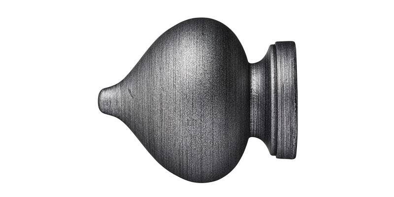 Hallis Museum 35mm Satin Pewter Curtain Pole Florence Finial