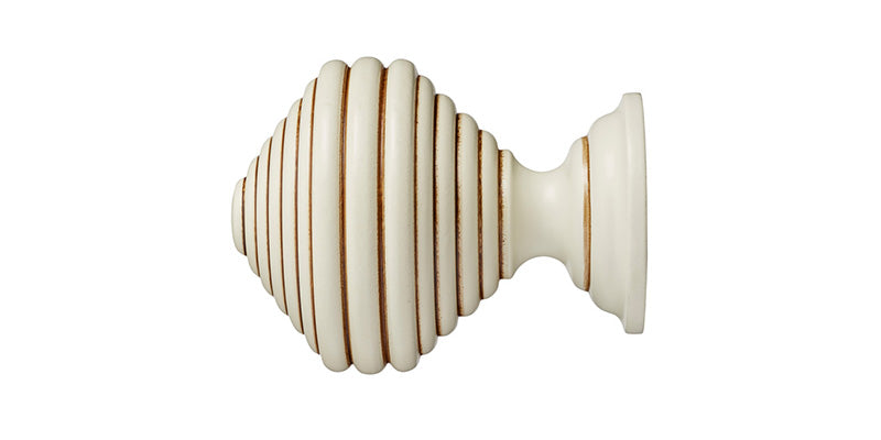 Hallis Museum 45mm Antique White Curtain Pole Dune Finial