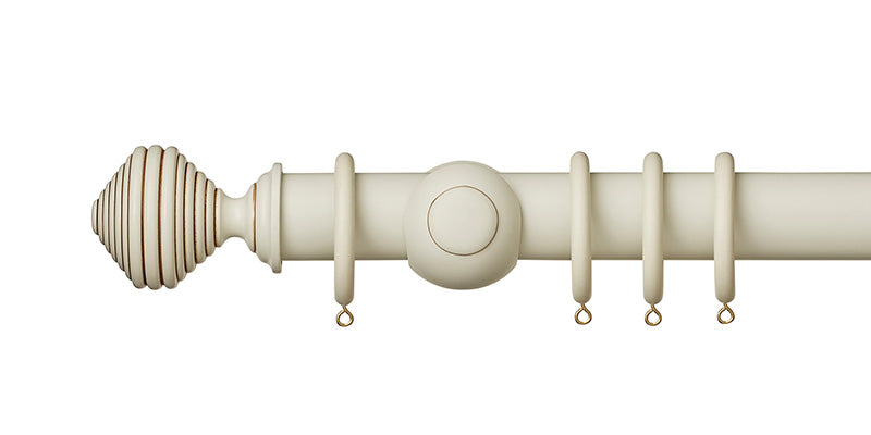 Hallis Museum 45mm Antique White Curtain Pole Dune Finial