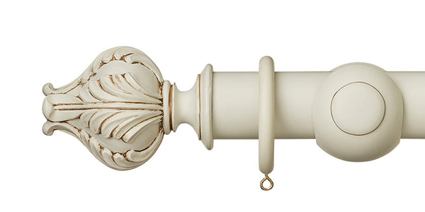 Hallis Museum 45mm Antique White Curtain Pole Vienna Finial