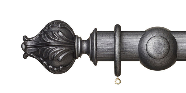 Hallis Museum 45mm Satin Pewter Curtain Pole Vienna Finial