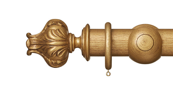 Hallis Museum 55mm Curtain Pole Antique Gilt Vienna Finial