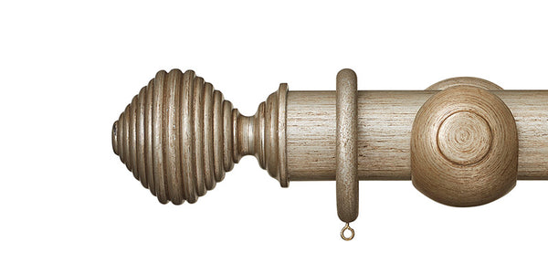 Hallis Museum 55mm Curtain Pole Antique Silver Dune Finial