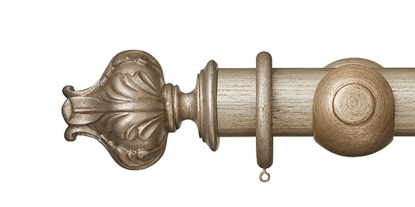Hallis Museum 55mm Curtain Pole Antique Silver Vienna Finial