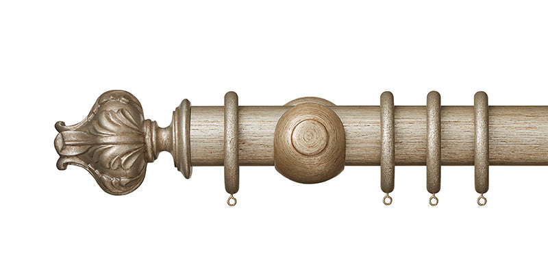 Hallis Museum 55mm Curtain Pole Antique Silver Vienna Finial