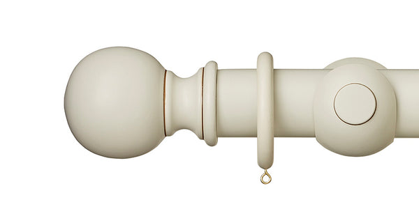 Hallis Museum 55mm Curtain Pole Antique White Ball Finial