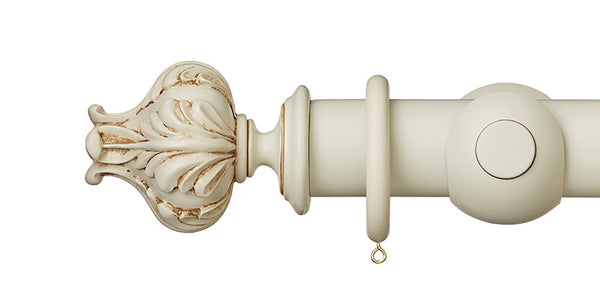 Hallis Museum 55mm Curtain Pole Antique White Vienna Finial