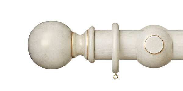 Hallis Museum 55mm Curtain Pole Cream Gold Ball Finial