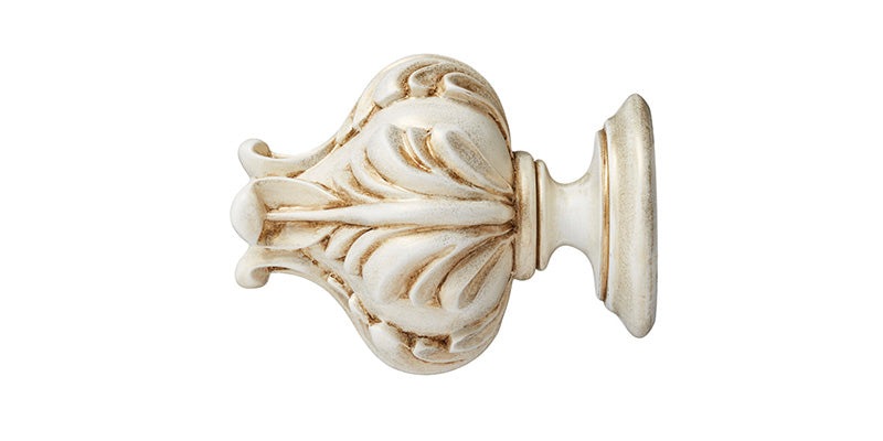 Hallis Museum 55mm Curtain Pole Cream Gold Vienna Finial