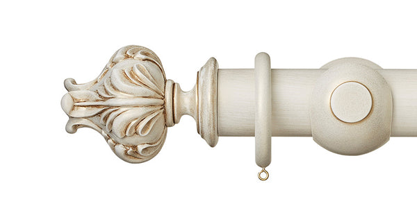 Hallis Museum 55mm Curtain Pole Cream Gold Vienna Finial