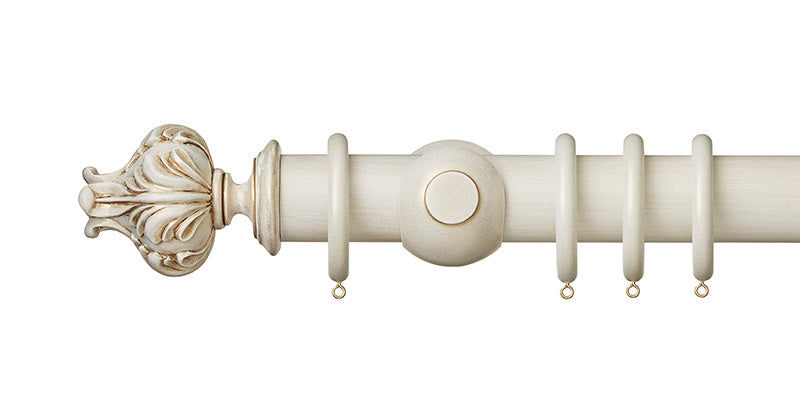 Hallis Museum 55mm Curtain Pole Cream Gold Vienna Finial