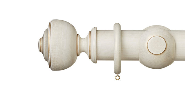 Hallis Museum 55mm Curtain Pole Cream Gold Asher Finial