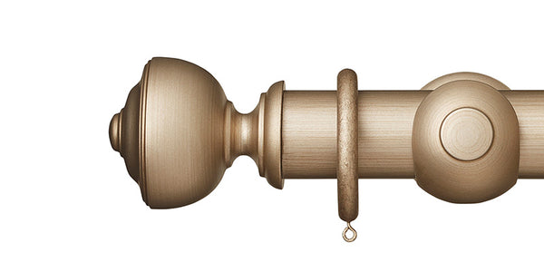 Hallis Museum 55mm Curtain Pole Satin Oyster Asher Finial