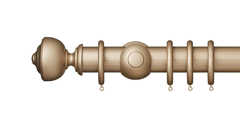 Hallis Museum 55mm Curtain Pole Satin Oyster Asher Finial