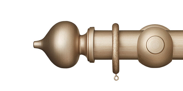 Hallis Museum 55mm Curtain Pole Satin Oyster Florence Finial