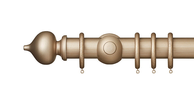 Hallis Museum 55mm Curtain Pole Satin Oyster Florence Finial