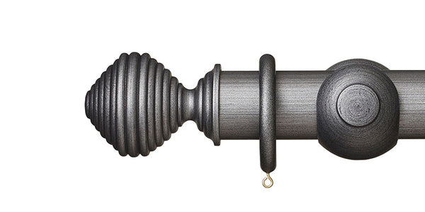 Hallis Museum 55mm Curtain Pole Satin Pewter Dune Finial