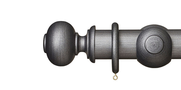 Hallis Museum 55mm Curtain Pole Satin Pewter Parham Finial