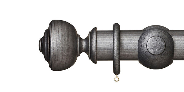 Hallis Museum 55mm Curtain Pole Satin Pewter Asher Finial