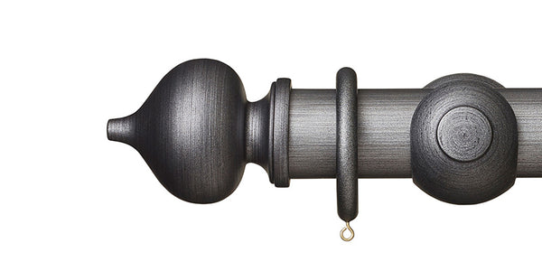 Hallis Museum 55mm Curtain Pole Satin Pewter Florence Finial