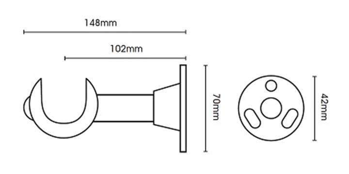 Modern Country 45mm Dark Oak Curtain Pole Ball Finial - Curtain Poles Emporium