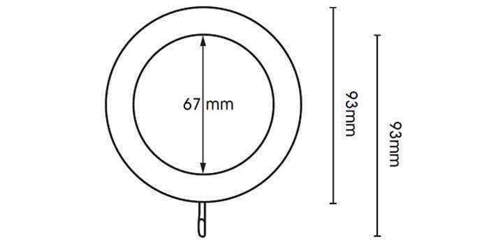 Hallis Modern Country 55mm Spare Rings Light Oak - Curtain Poles Emporium