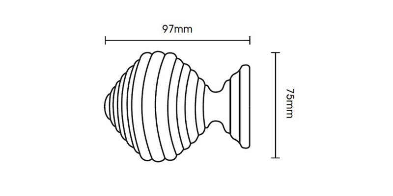 Hallis Museum 45mm Antique White Curtain Pole Dune Finial
