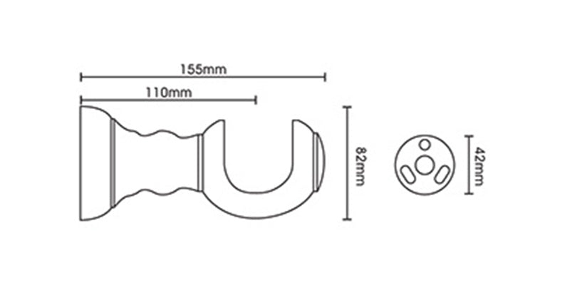 Hallis Museum 55mm Curtain Pole Cream Gold Vienna Finial