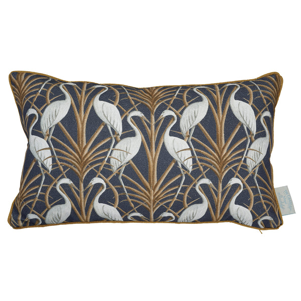 The Chateau Nouveau Heron Navy 30x50cm Piped Edge Cushion Cover