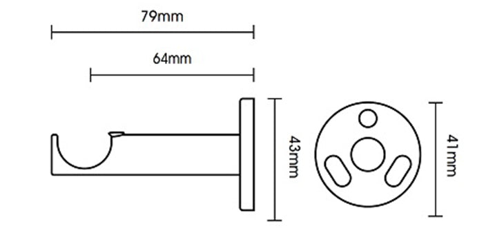 Hallis Neo Original 19mm Black Nickel Curtain Pole Stud Finial - Curtain Poles Emporium