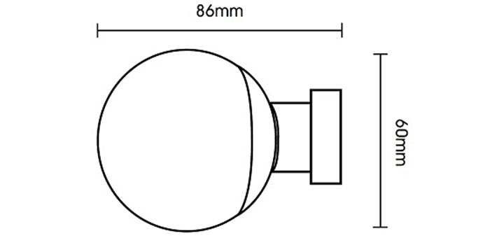 Hallis Neo Original 28mm Chrome Eyelet Curtain Pole Ball Finial Cylinder Bracket - Curtain Poles Emporium