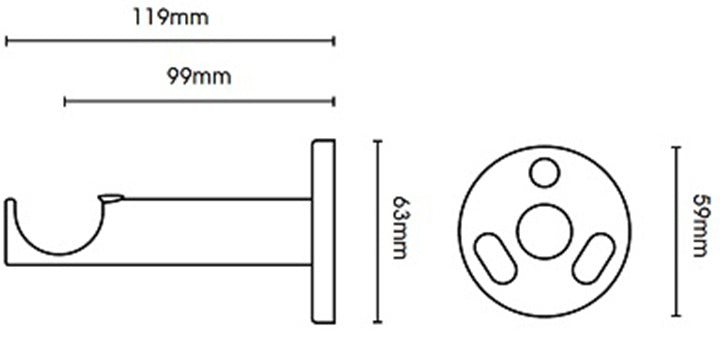 Hallis Neo Premium 28mm Chrome Eyelet Curtain Pole Clear Teardrop Finial Cylinder Bracket - Curtain Poles Emporium