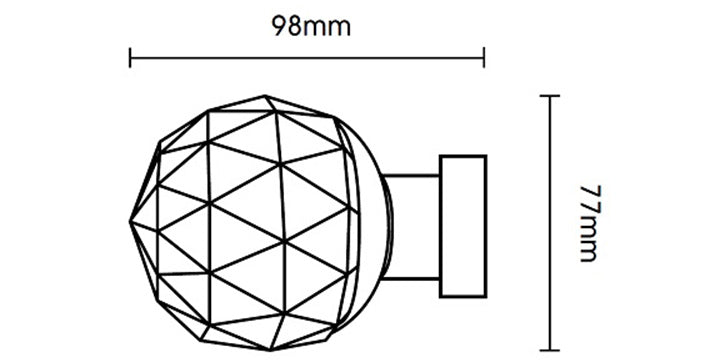 Hallis Neo Premium 35mm Chrome Eyelet Curtain Pole Clear Faceted Ball Finial Cylinder Bracket - Curtain Poles Emporium