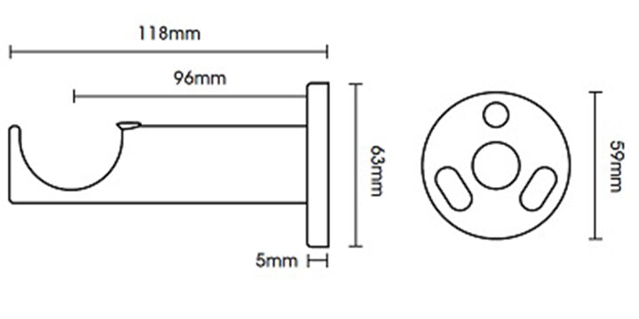 Hallis Neo Premium 35mm Chrome Eyelet Curtain Pole Barrel Finial Cylinder Bracket - Curtain Poles Emporium