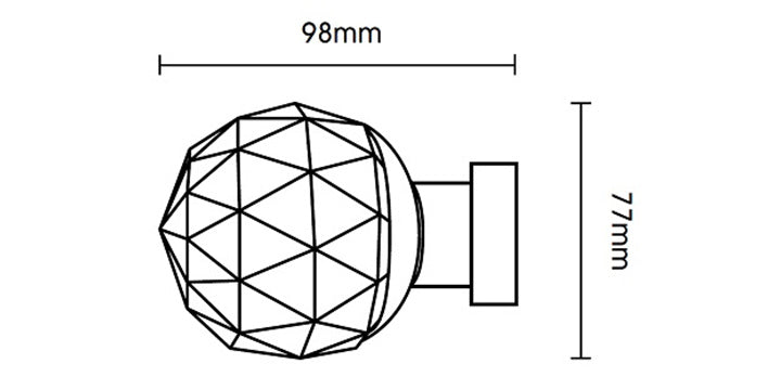 Hallis Neo Premium 35mm Stainless Steel Eyelet Curtain Pole Smoke Grey Faceted Ball Finial Cylinder Bracket - Curtain Poles Emporium