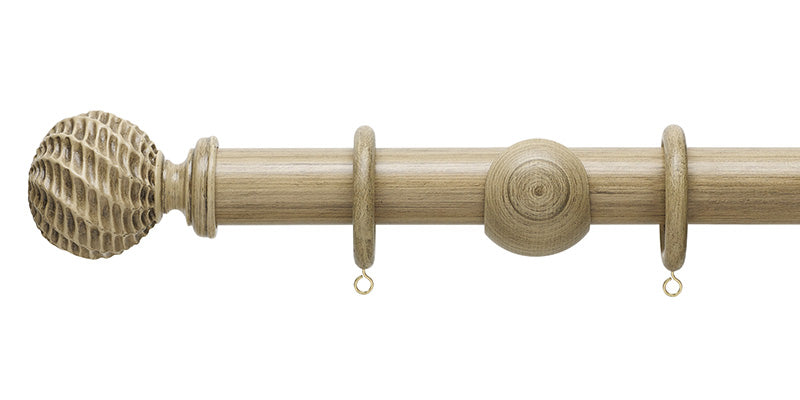 Hallis Hudson Origins 45mm Ammonite Finial Wooden Curtain Pole
