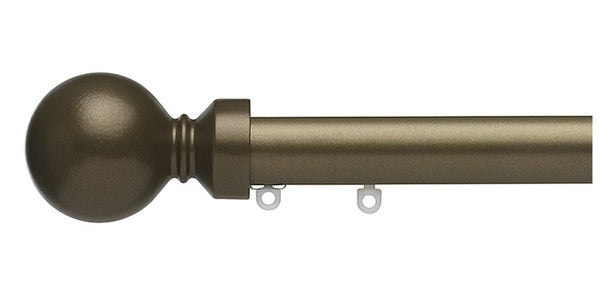 Silent Gliss Metropole 30mm Antique Bronze hand drawn track with Ball Finial