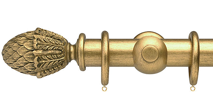 Opus Studio Antique Gold 35mm Wooden Curtain Pole Pineapple Finial