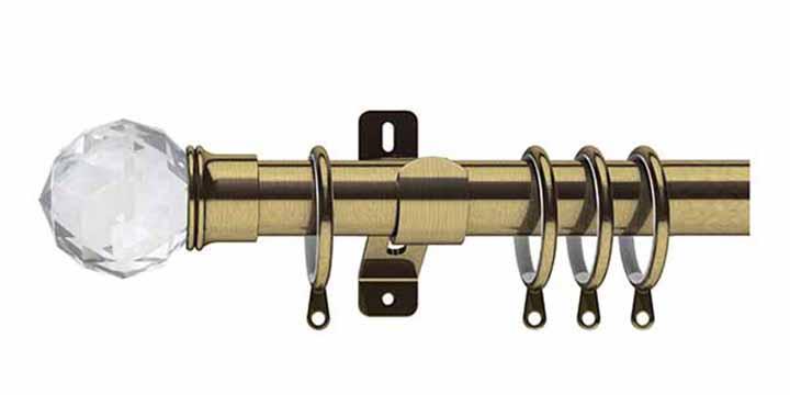 Swish Elements Capella 35mm Antique Brass Curtain Pole - Curtain Poles Emporium