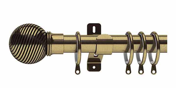 Swish Elements Curzon 35mm Antique Brass Curtain Pole - Curtain Poles Emporium