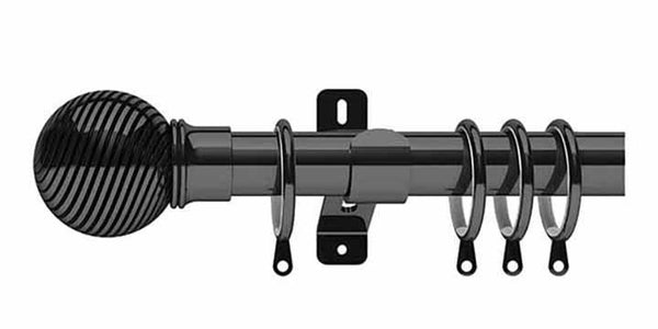 Swish Elements Curzon 35mm Graphite Curtain Pole - Curtain Poles Emporium