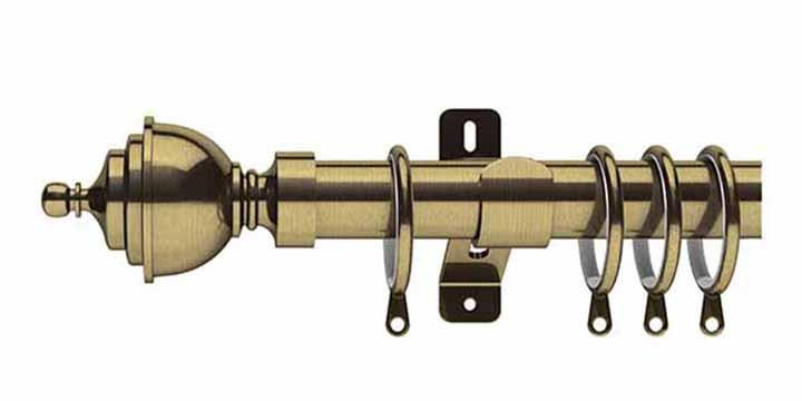 Swish Elements Minster 28mm Antique Brass Curtain Pole - Curtain Poles Emporium