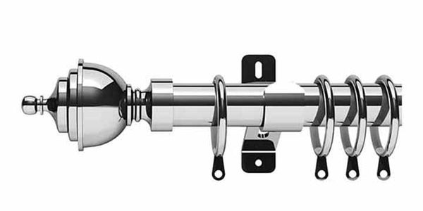 Swish Elements Minster 28mm Chrome Curtain Pole - Curtain Poles Emporium