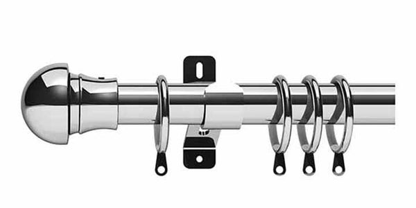 Swish Elements Nexus 28mm Chrome Curtain Pole - Curtain Poles Emporium