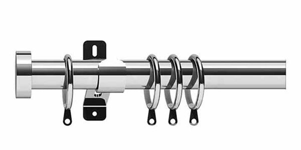 Swish Elements Stud 35mm Chrome Curtain Pole - Curtain Poles Emporium